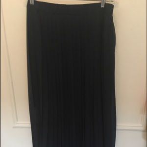BCBG long pleated navy blue skirt